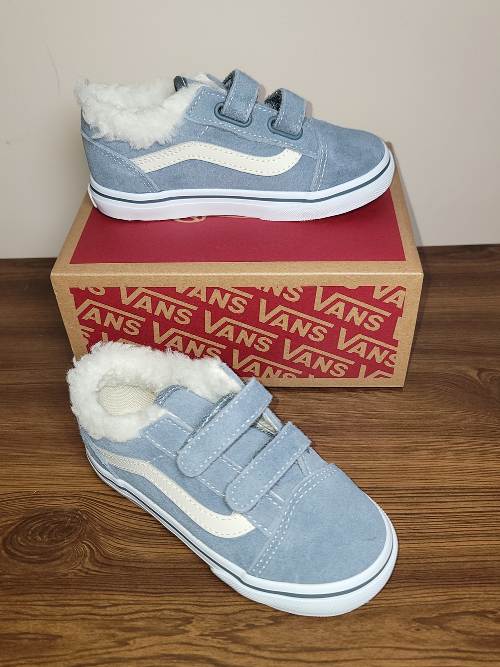 Vans Kids' Blue Suede Sk8-Hi Sneakers - Size 10 Toddler - Picture 2 of 5
